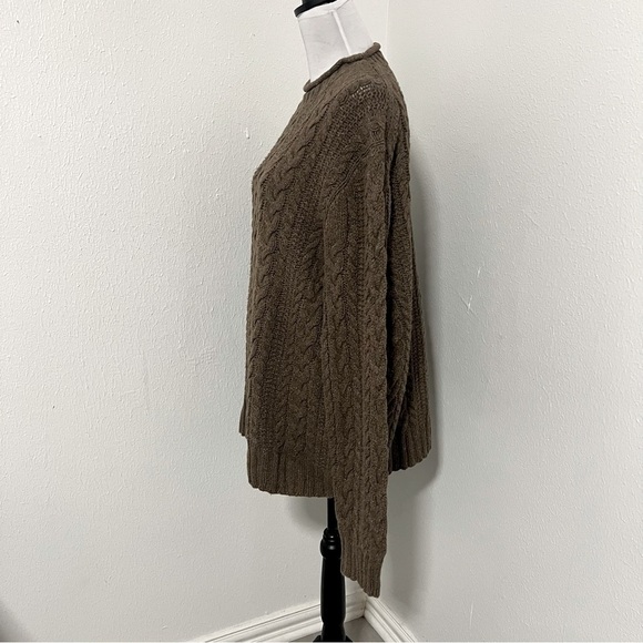 Polo Ralph Lauren Women's Cable Knit Sweater XXL Brown Long Sleeve Mock Neck - Picture 3 of 11